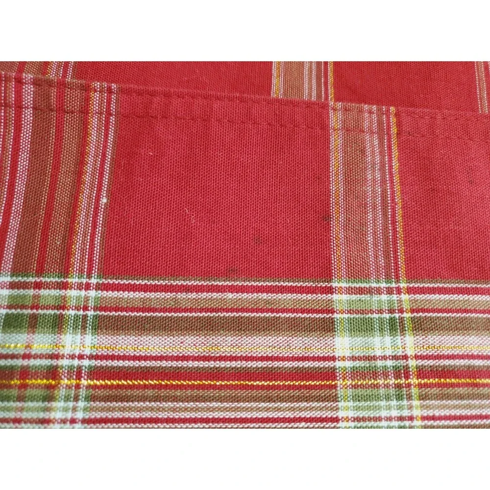 Christmas Cloth Placemat set 3 Discontinued Red Plaid 19x13